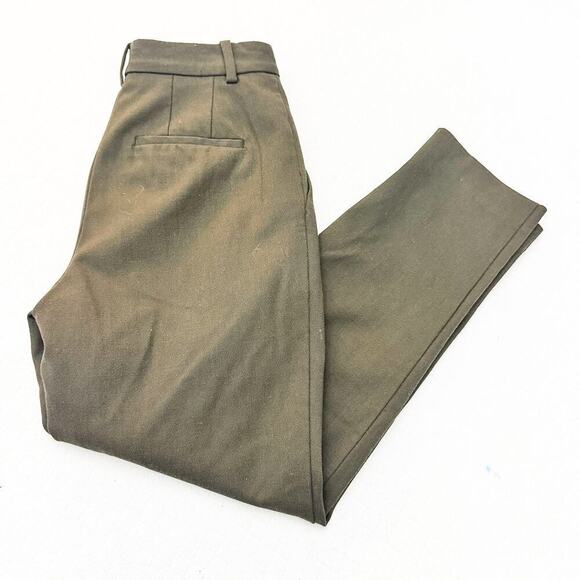 Babaton Olive Green Pleated Slacks Pants Skinny Fit Size 00 - Picture 9 of 9